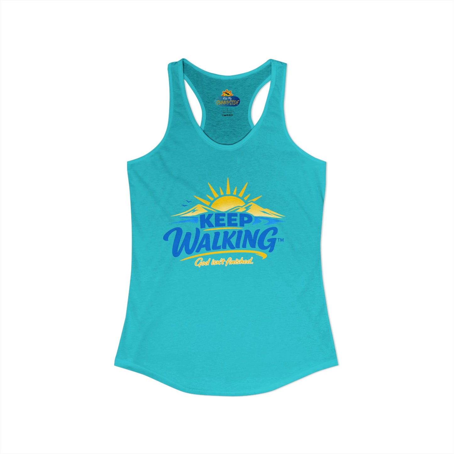 KEEP WALKING™ Racerback Tank Top – God Isn’t Finished | Faith & Motivation Women’s Tank