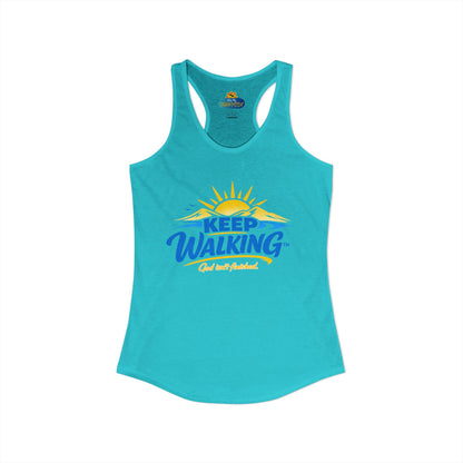 KEEP WALKING™ Racerback Tank Top – God Isn’t Finished | Faith & Motivation Women’s Tank