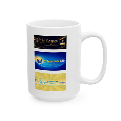 Sunnyside Life™ YouTube Channels Ceramic Mug (11oz, 15oz) | My Sunnyside Life • JENERGYHQ™ • The Jennifer Six™
