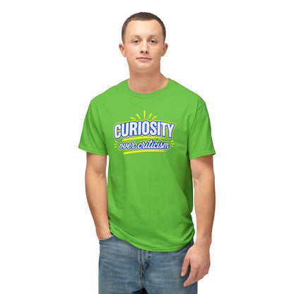 CURIOSITY OVER CRITICISM™ Unisex T-Shirt | Growth Mindset Graphic Tee | Personal Development Shirt | Inspirational Quote Apparel | Sunnyside Life™