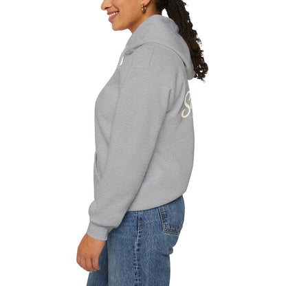 Live The Sunnyside Shift™ — Retro Sun Script Hooded Sweatshirt