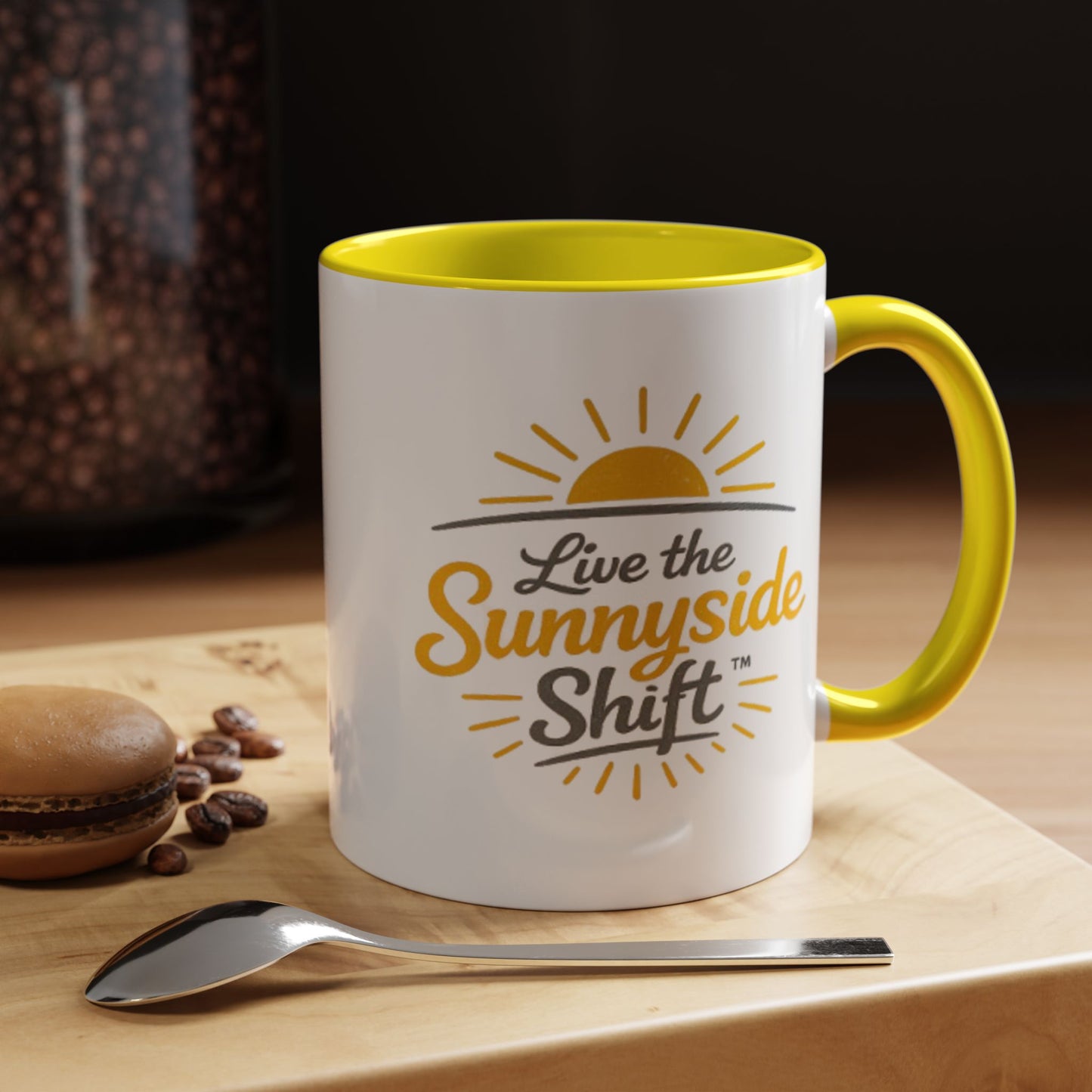 Live The Sunnyside Shift™ Coffee Mug — "Live the Sunnyside Shift™" Accent Mug (11/15 oz)