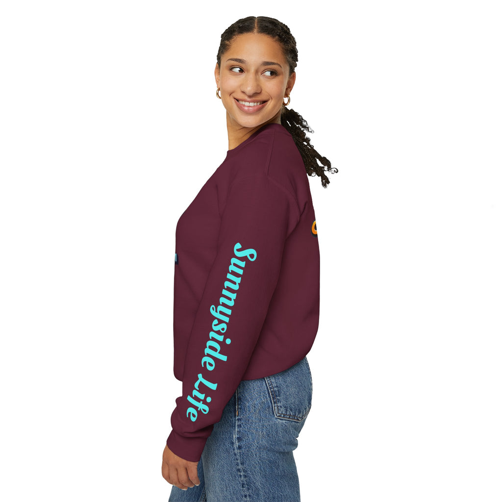 SHIFT Crewneck Sweatshirt — 'Shift Happens / Kiss My Sunnyside' Retro Graphic Pullover