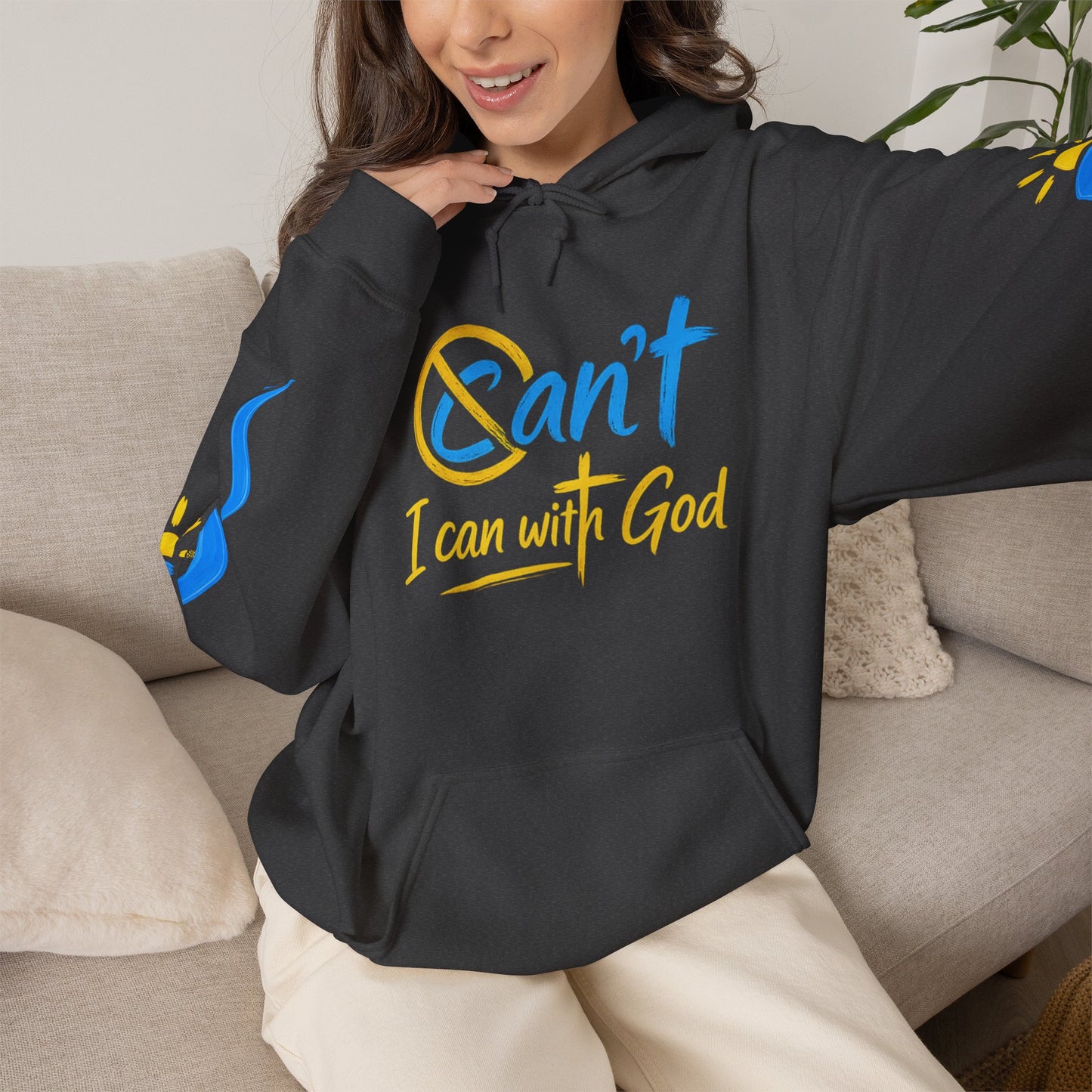 I Can With God™ Christian Hoodie | Faith-Based Inspirational Sweatshirt | Motivational Religious Pullover | Sunnyside Life™