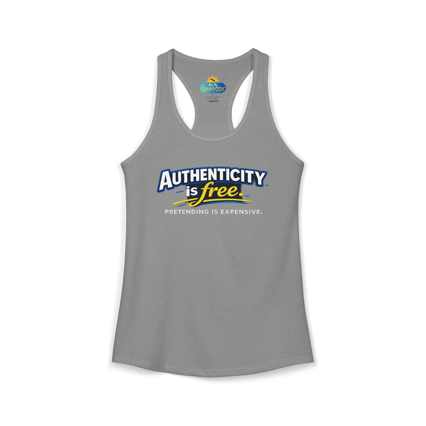 Authenticity Is Free™ Women’s Racerback Tank | Inspirational Graphic Tank | Sunnyside Life™