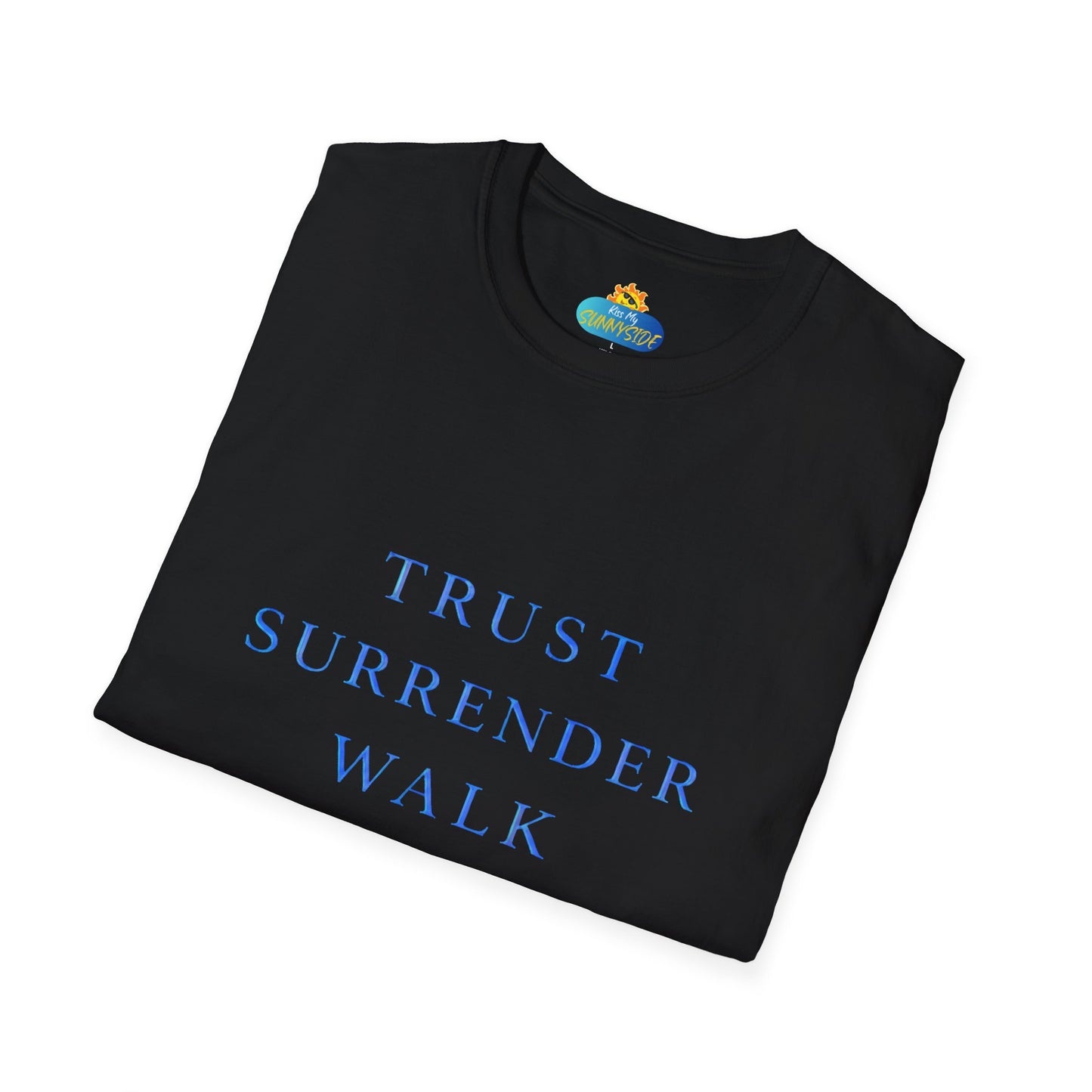 Trust Surrender Walk Abide Persevere™ Womens V-Neck Tee | Catholic Inspirational Shirt | Sunnyside Life™