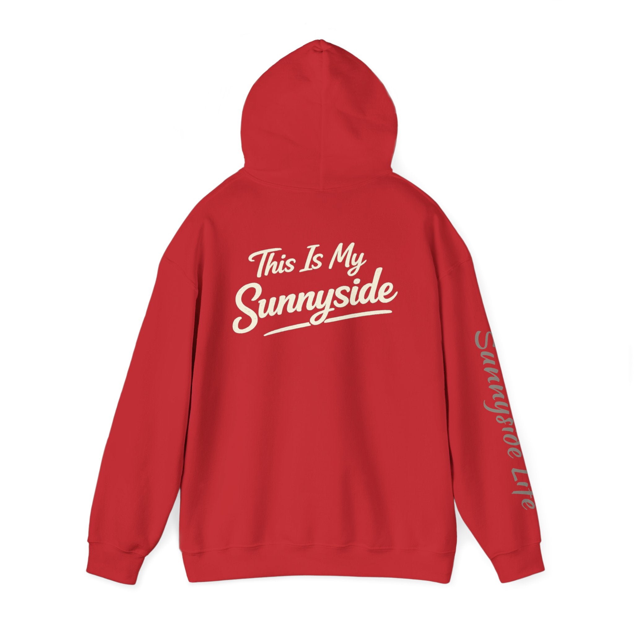 Live The Sunnyside Shift™ — Retro Sun Script Hooded Sweatshirt