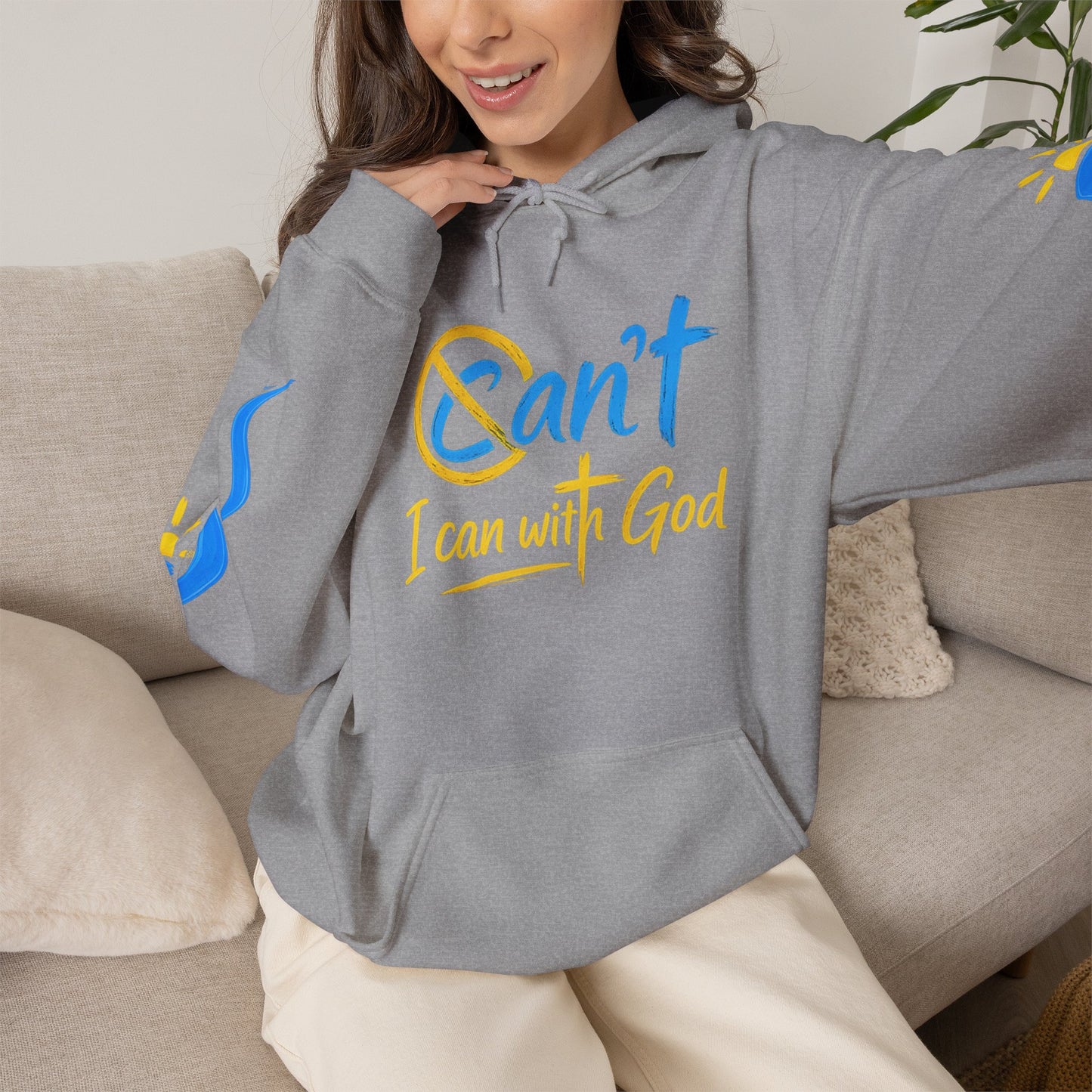 I Can With God™ Christian Hoodie | Faith-Based Inspirational Sweatshirt | Motivational Religious Pullover | Sunnyside Life™