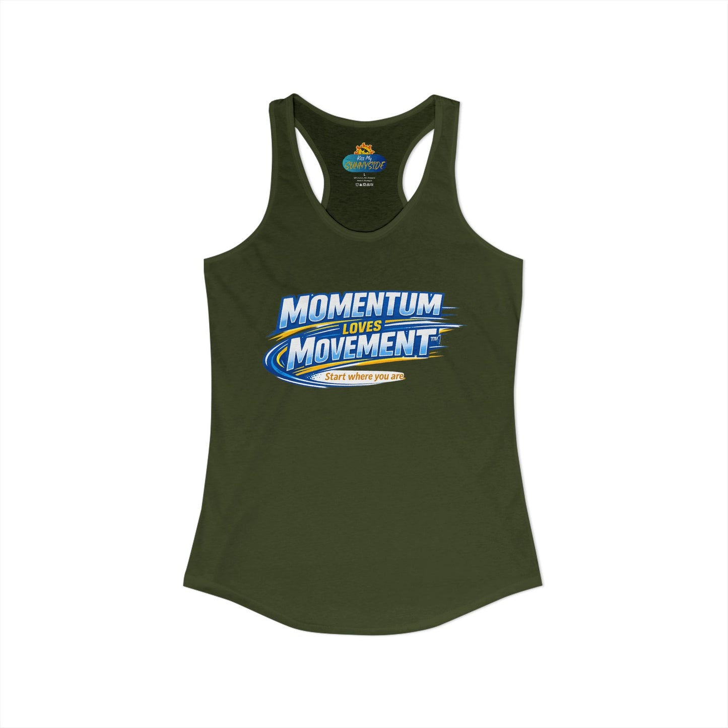 MOMENTUM LOVES MOVEMENT™ Racerback Tank Top – Start Where You Are | Motivational Women’s Tank