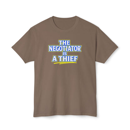 THE NEGOTIATOR™ IS A THIEF Unisex T-Shirt | Motivation & Discipline Graphic Tee | Personal Growth Apparel | Sunnyside Life™