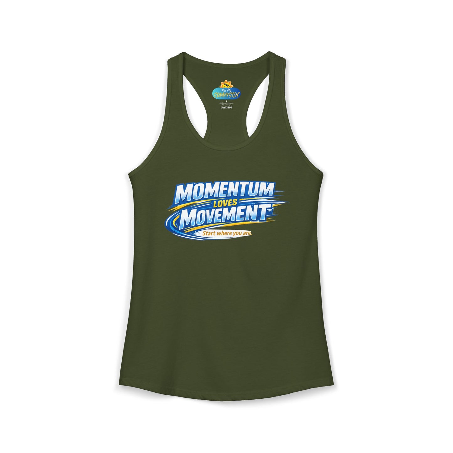 MOMENTUM LOVES MOVEMENT™ Racerback Tank Top – Start Where You Are | Motivational Women’s Tank