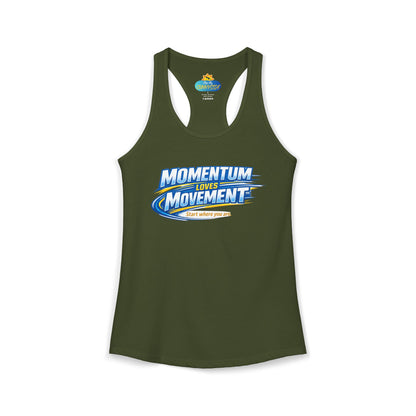 MOMENTUM LOVES MOVEMENT™ Racerback Tank Top – Start Where You Are | Motivational Women’s Tank