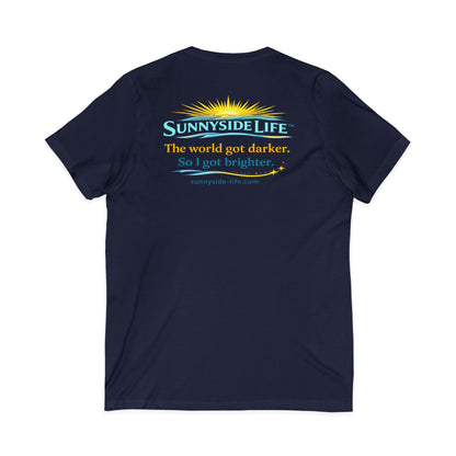 The Ego Hates Mirrors™ Unisex V-Neck | Sunnyside Life™ Self-Awareness Tee