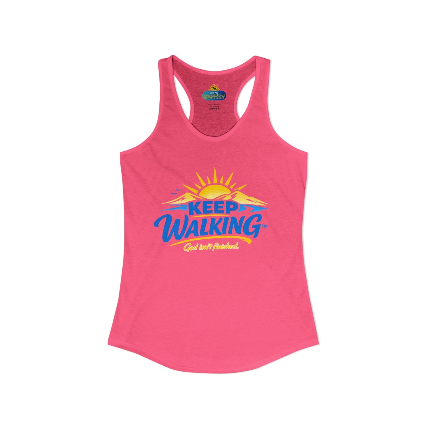 KEEP WALKING™ Racerback Tank Top – God Isn’t Finished | Faith & Motivation Women’s Tank