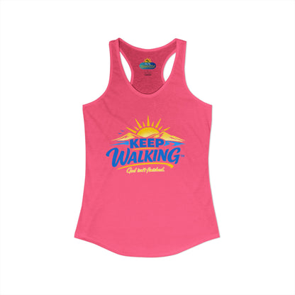 KEEP WALKING™ Racerback Tank Top – God Isn’t Finished | Faith & Motivation Women’s Tank