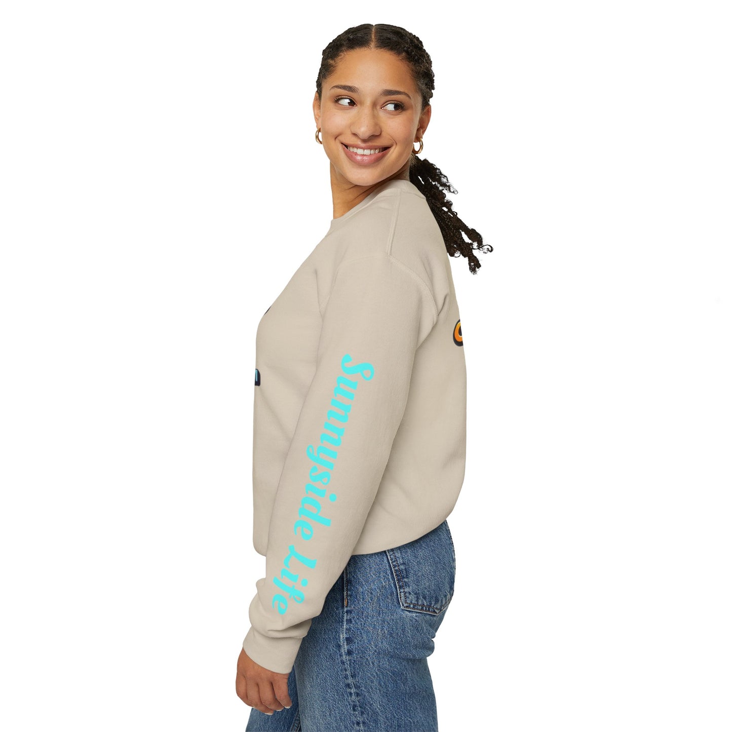 SHIFT Crewneck Sweatshirt — 'Shift Happens / Kiss My Sunnyside' Retro Graphic Pullover