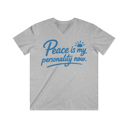 Peace is My Personality Now — Unisex Fitted V-Neck Short Sleeve T-shirt (Kiss My Sunnyside™—back)