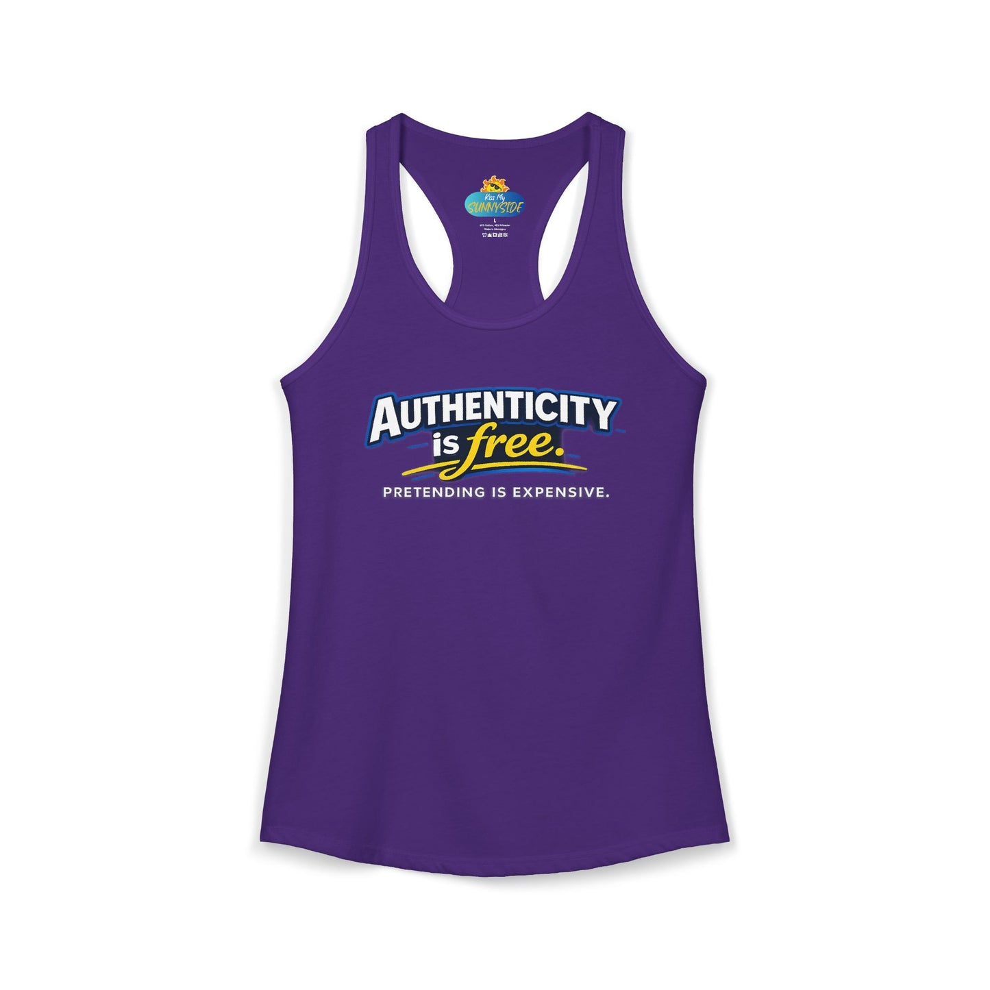 Authenticity Is Free™ Women’s Racerback Tank | Inspirational Graphic Tank | Sunnyside Life™