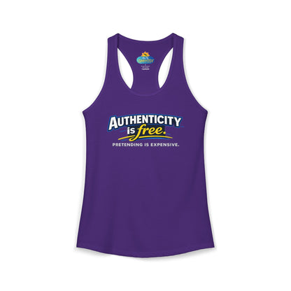 Authenticity Is Free™ Women’s Racerback Tank | Inspirational Graphic Tank | Sunnyside Life™