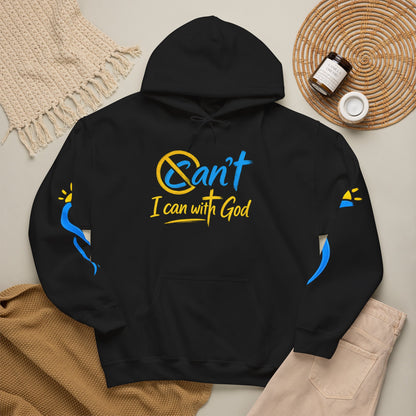 I Can With God™ Christian Hoodie | Faith-Based Inspirational Sweatshirt | Motivational Religious Pullover | Sunnyside Life™